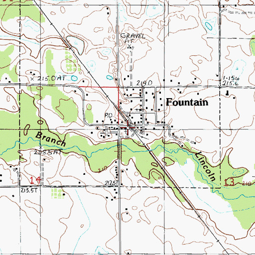 Topographic Map of Fountain Station, MI