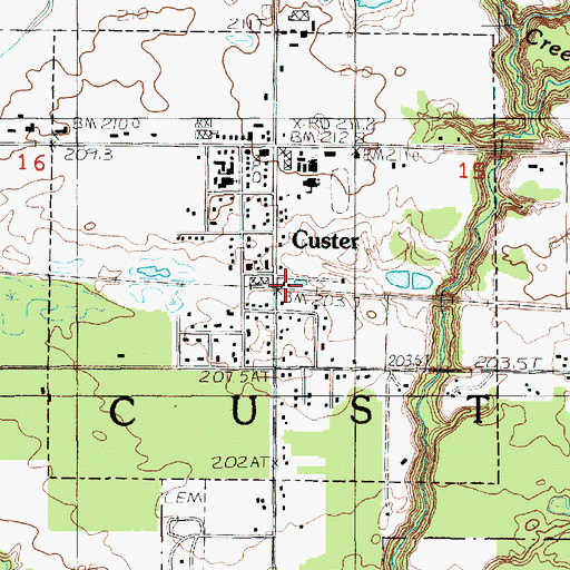 Topographic Map of Custer Station, MI