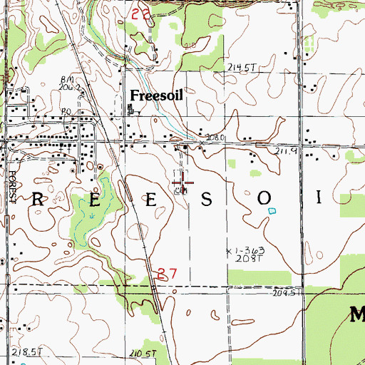 Topographic Map of Saint John Cantius' Cemetery, MI