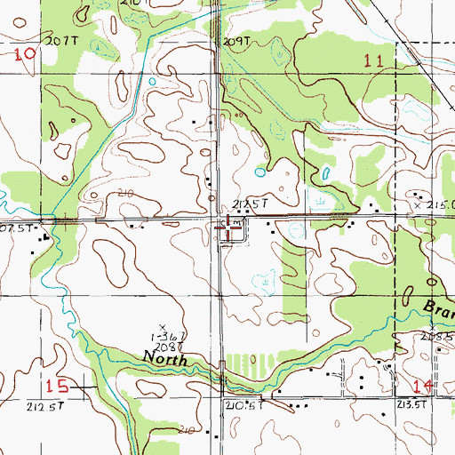 Topographic Map of Fountain Cemetery, MI