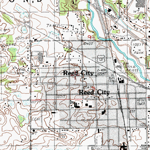 Topographic Map of Osceola County Courthouse, MI