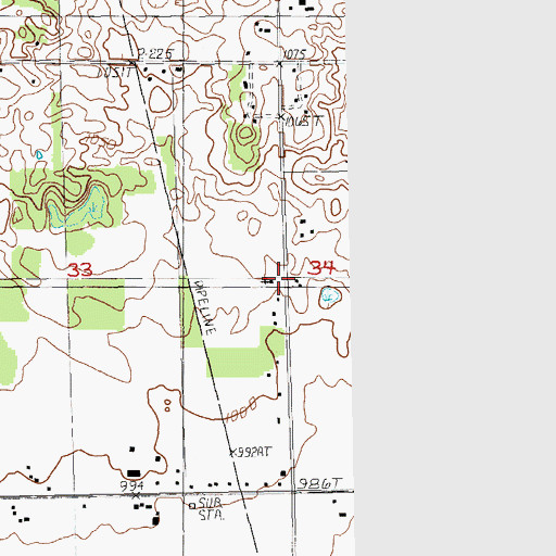 Topographic Map of Liberty Baptist Church, MI