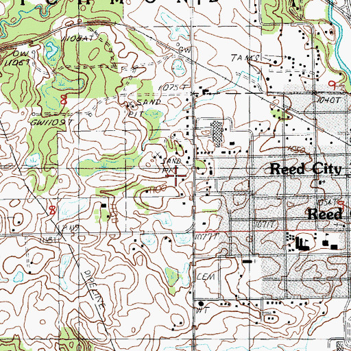 Topographic Map of Harvest Assembly of God Church, MI