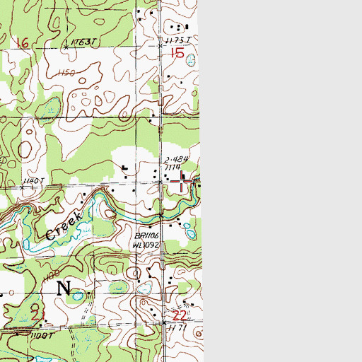 Topographic Map of Lincoln Township Hall, MI