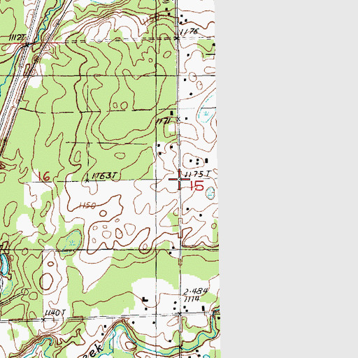 Topographic Map of Reed City Church of God, MI