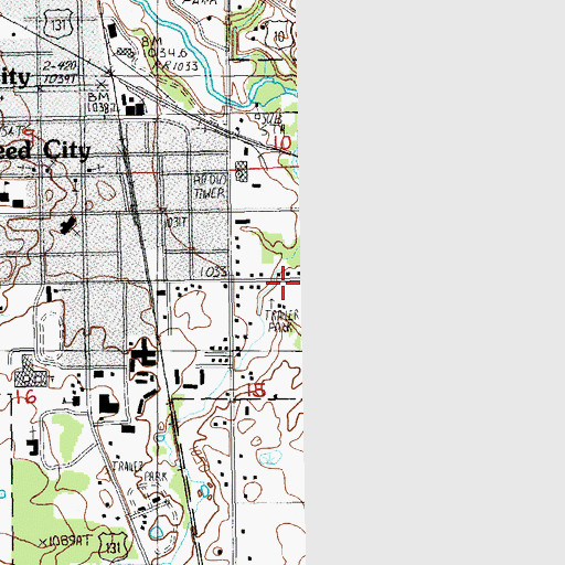 Topographic Map of Youngs Trailer Park, MI