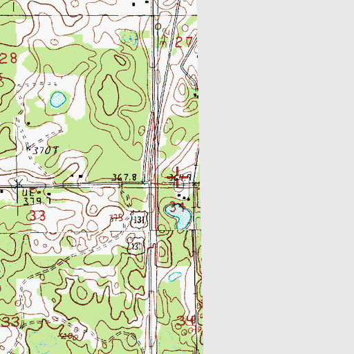 Topographic Map of Dewings Post Office (historical), MI