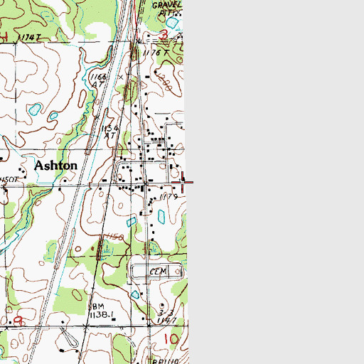 Topographic Map of United Methodist Church, MI