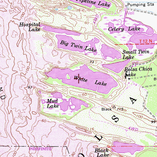 Topographic Map of White Lake, CA