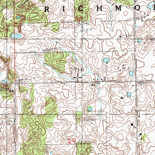 Topographic Map of Saint Paul's Evangelical Lutheran Cemetery, MI