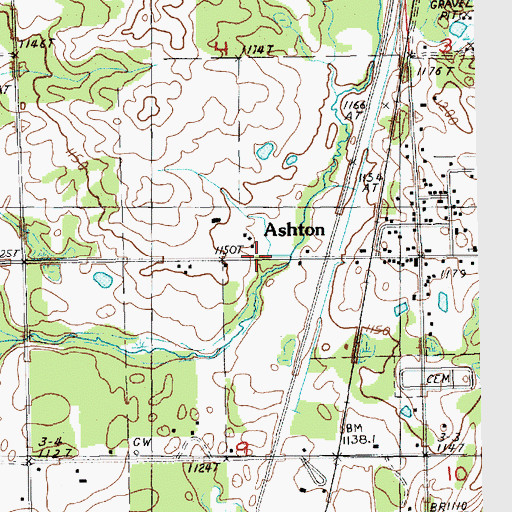 Topographic Map of Interchange 159, MI