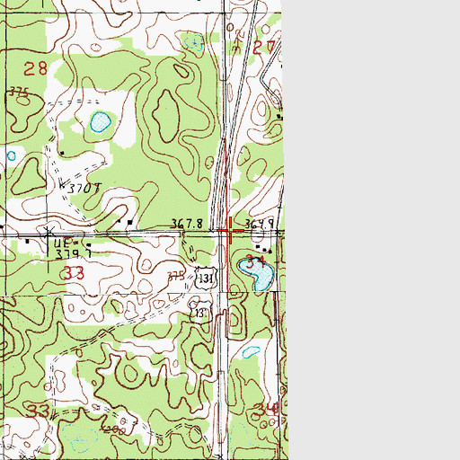 Topographic Map of Interchange 162, MI