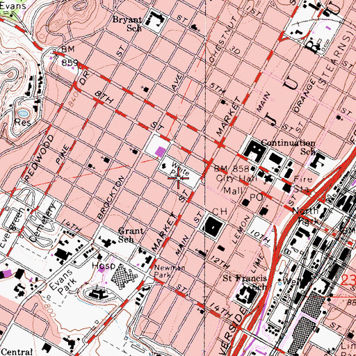 Topographic Map of White Park, CA