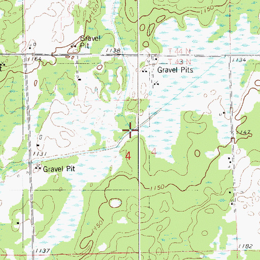 Topographic Map of Rock Dam Creek, MN