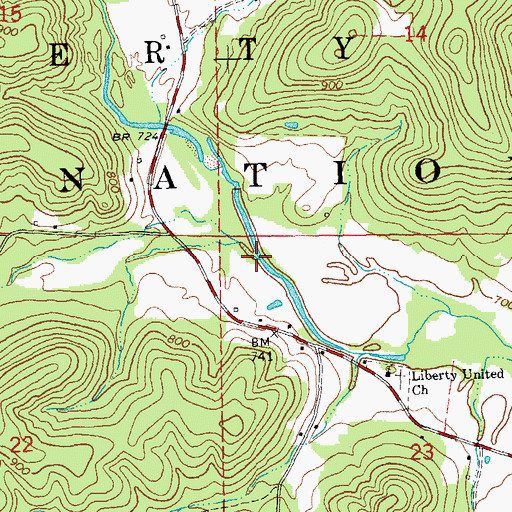 Topographic Map of Orr Hollow Creek, MO