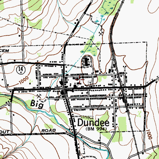 Topographic Map of Faith Baptist Church, NY