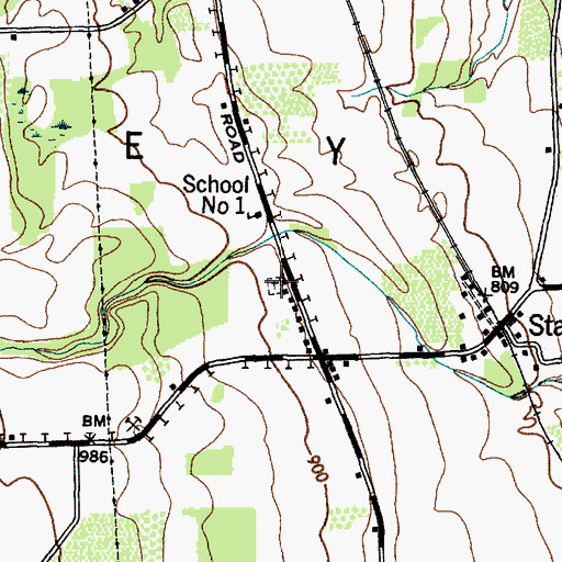 Topographic Map of Starkey Methodist Cemetery, NY