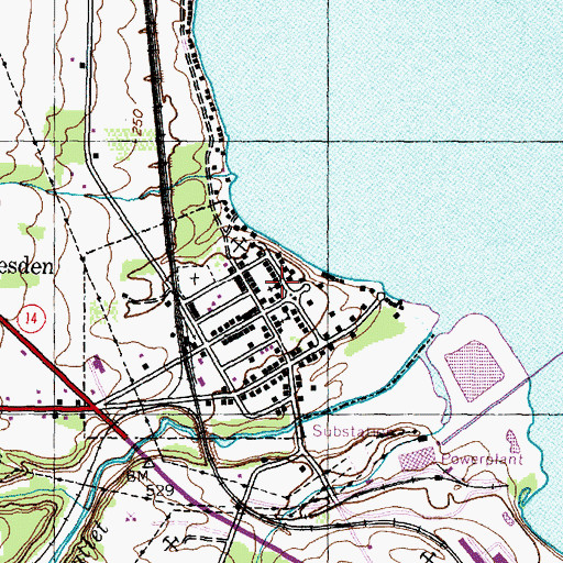 Topographic Map of Dresden United Methodist Church, NY