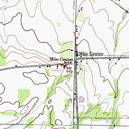 Topographic Map of Milo Center Methodist Church, NY