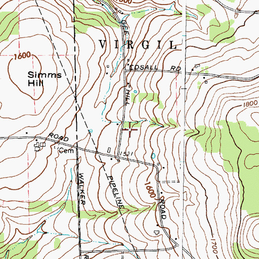 Topographic Map of School Number 1 (historical), NY