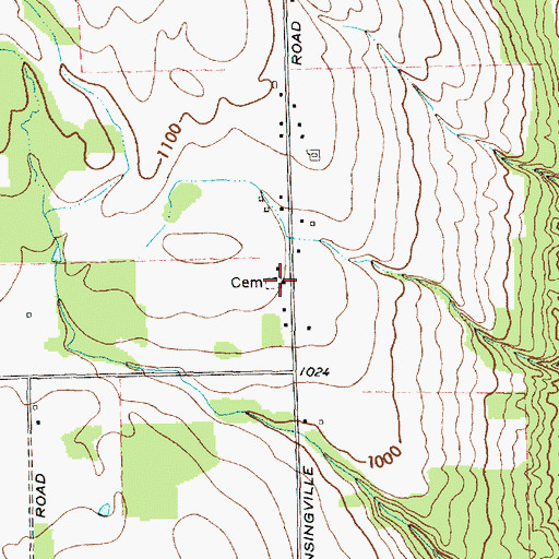 Topographic Map of German Cemetery, NY