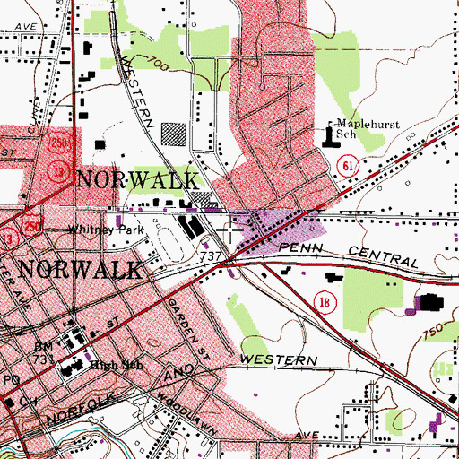 Topographic Map of Eastowne Mobile Home Estates, OH