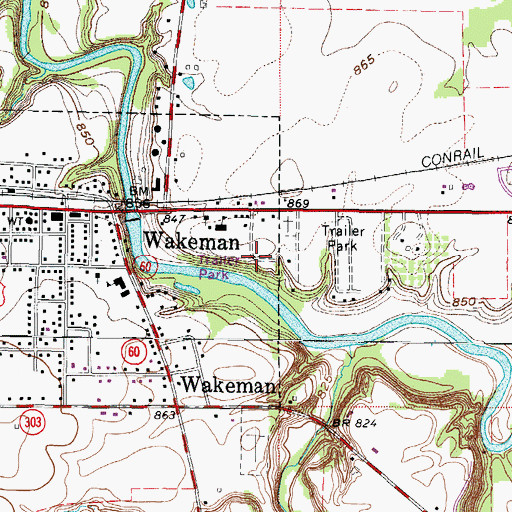 Topographic Map of Sheefel Mobile Home Park, OH
