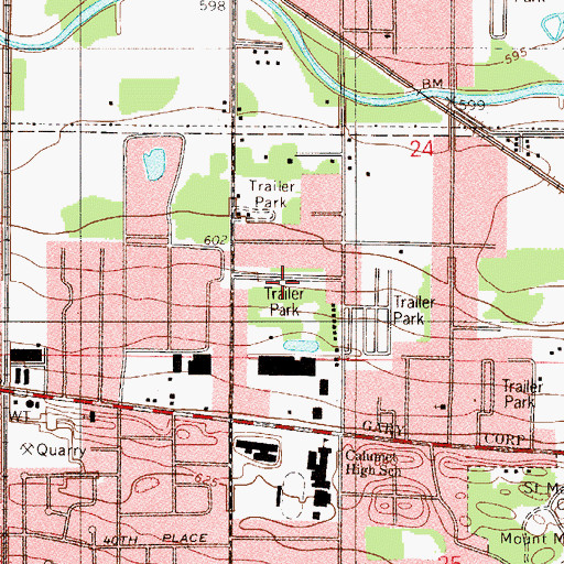 Topographic Map of Colfax Mobile Home Park, IN