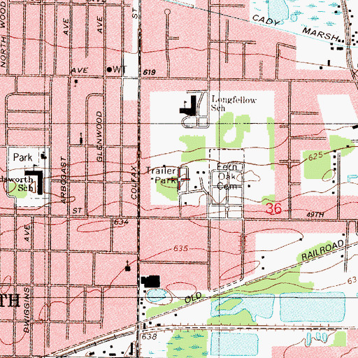 Topographic Map of Bremerton Mobile Home Park, IN
