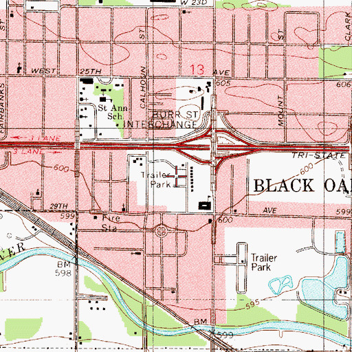Topographic Map of Gerry Park, IN