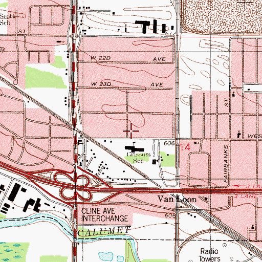 Topographic Map of Anderson Mobile Home Park, IN