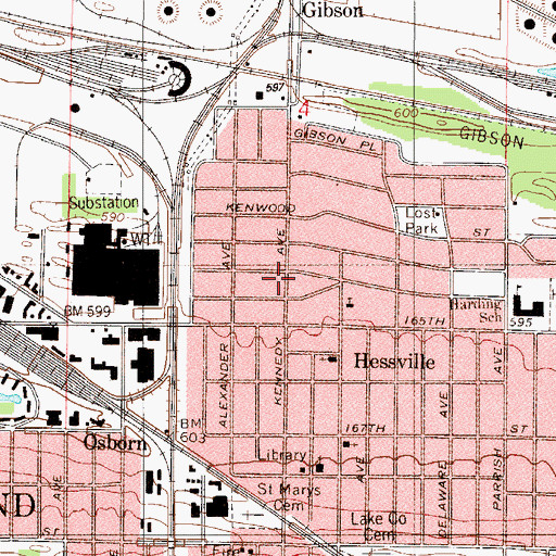 Topographic Map of Bonfiglio's Mobile Home Park, IN