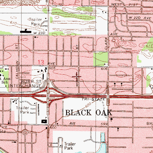 Topographic Map of Mount Street Mobile Home Park, IN
