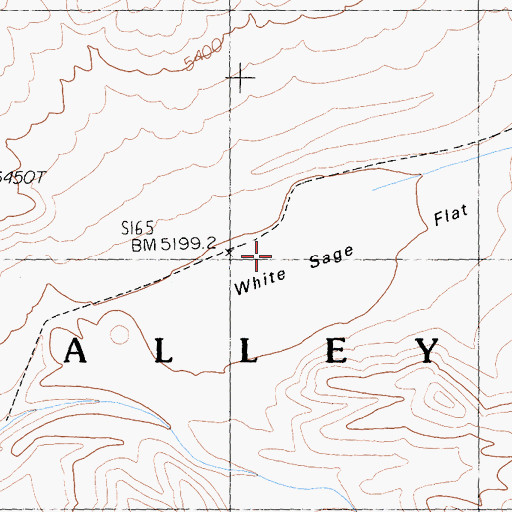 Topographic Map of White Sage Flat, CA