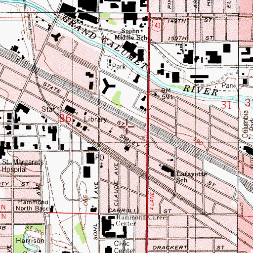 Topographic Map of Paragon Mobile Home Park, IN