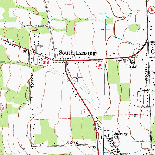 Topographic Map of Grace Baptist Church, NY