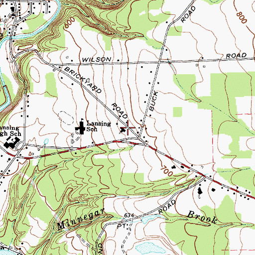 Topographic Map of Lansing United Methodist Church, NY