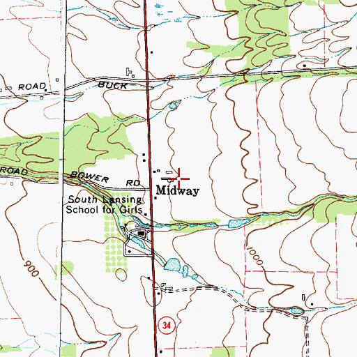 Topographic Map of Kingdom Farms, NY