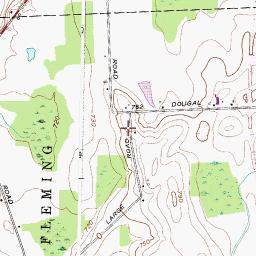Topographic Map of Doody Farms, NY
