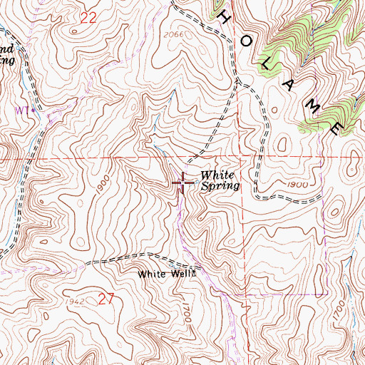Topographic Map of White Spring, CA