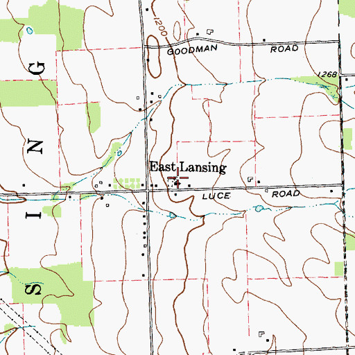 Topographic Map of East Lansing Cemetery, NY