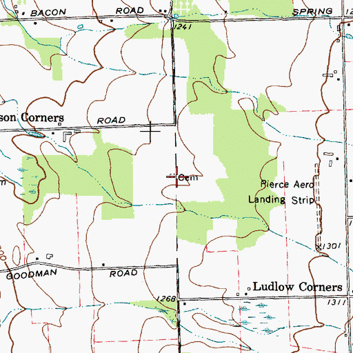 Topographic Map of Kelly Cemetery, NY