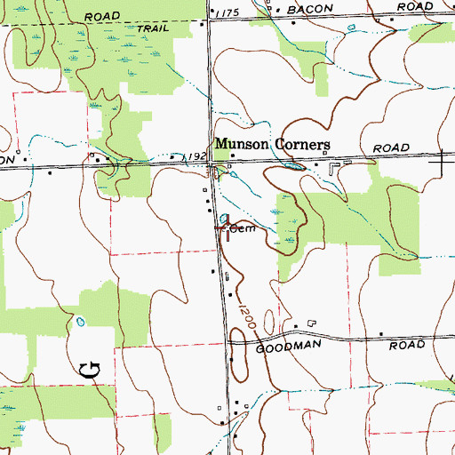 Topographic Map of Lanterman Cemetery, NY