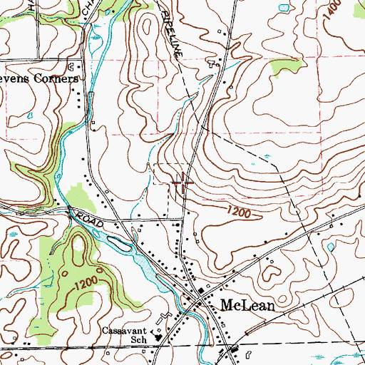 Topographic Map of McLean Cemetery, NY