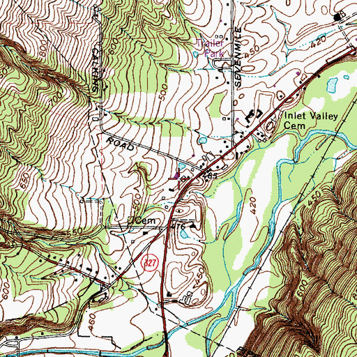 Topographic Map of Earlybird Farms, NY