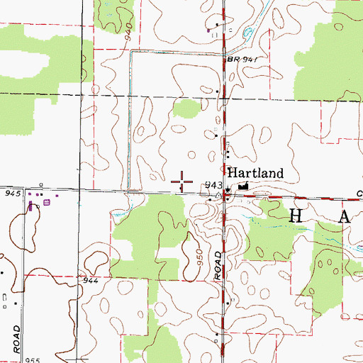 Topographic Map of Butts Farms, OH