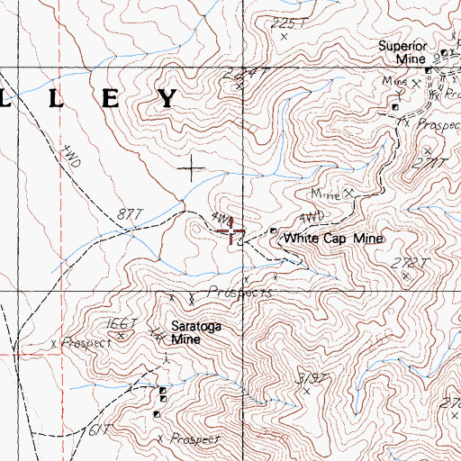 Topographic Map of White Cap Mine, CA