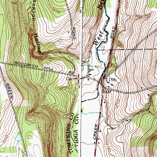 Topographic Map of Goodrich Hill Cemetery, NY