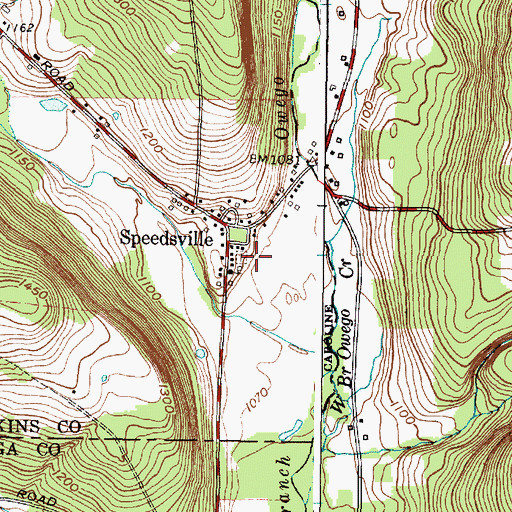 Topographic Map of Speedsville Cemetery, NY
