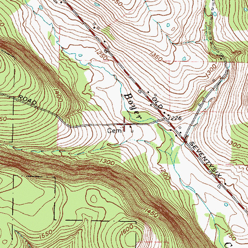 Topographic Map of Blair Family Plot, NY